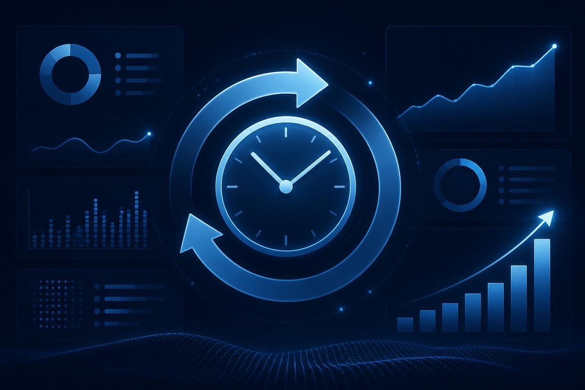Dashboard showing a three-day data refresh cycle and rising campaign performance